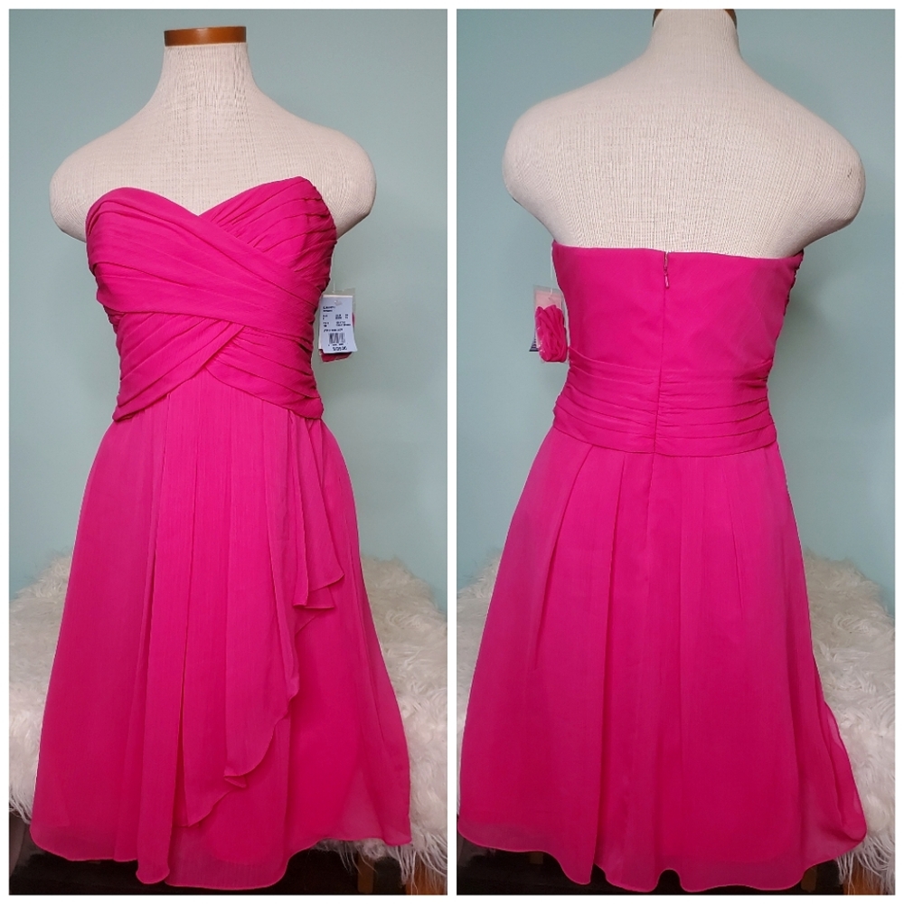 NWT David's Bridal Begonia layered chiffon dress 8